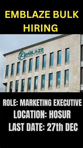 🚀 EMBLAZE BULK HIRING 🚀 APPLY LINK IN BIO 👉 #hiring #chennai #anirudh