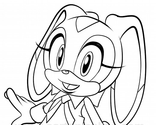 Cream the Rabbit Coloring Pages