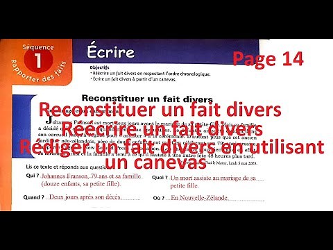 Cours de français : Reconstituer/ Réécrire / rédiger un fait divers.