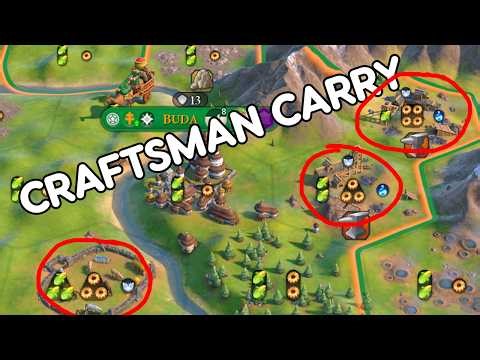 Craftsman Pantheon is CARRYING this start - Civ 6 Hungary