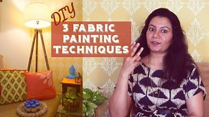 In this video, you will learn three fabric painting techniques that are easy and can easily transform any piece of fabric. I used specially formulated blue cap Fabric Colours. The fabric painting techniques that I used are: 1. Stenciling On Fabric 2. Leaf Stamping 3. Ikkat Pattern | Design Decor & Disha