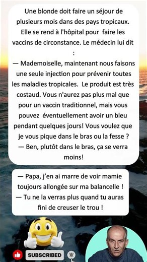 💉 Une blonde très logique ! 🤦‍♀️😂 #blagues #drôle #rire