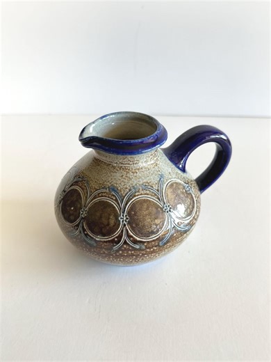Signed Wim Mühlendyck Pottery Pitcher Studio Ceramic MCM Stoneware Creamer, Blue Brown Glaze Scandinavian Style Vase by Wim Muhlendyck - Etsy