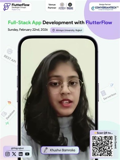 🎥 Khushvi Bamrolia | 2026 February Speaker at @ffdgrajkot event.