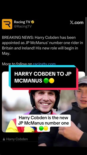 Harry Cobden Joins JP McManus for Cheltenham Races