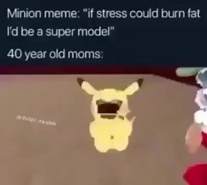 Minion meme: 'it stress codd bun fal I'd be a super model“ 40 year oki moms. - iFunny
