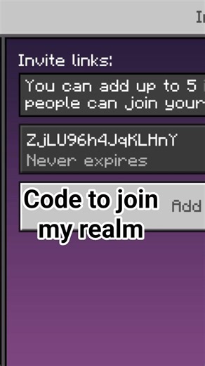 code to join my realm #minecraft #shorts