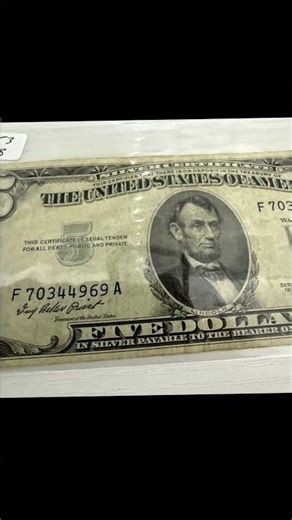 1950..1953 five dollars bill#parati#numismatics#collectionbill#💰💰💰💵💵💵