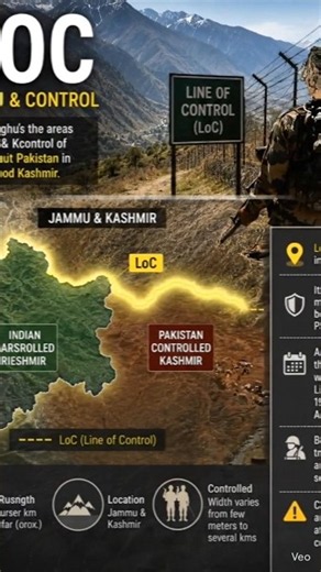 LoC Explained: India–Pakistan Border | UPSC & Defence GK #army #viral #update#news #shorts #trending