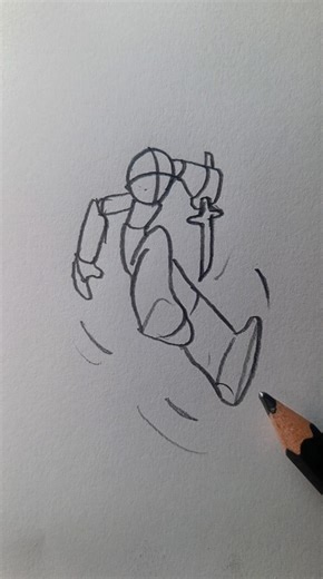 Jump Pose Drawing! 💥 Easy Action #art #shorts #foryou #tutorial #satisfying #howto #action #pose