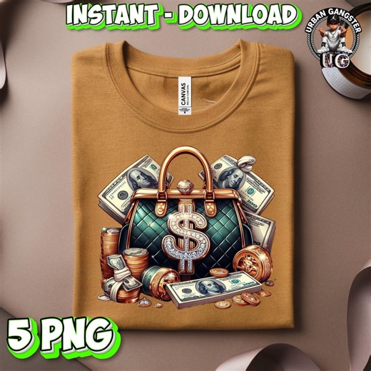 Money Bag PNG | Dollar Sign Cash Art, Hip Hop Bling Illustration (digital Download) - Etsy