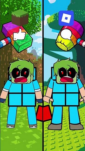 MINECRAFT blocks VS ROBLOX blocks!