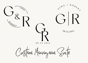 Wedding Monogram for Couples Stationary, Decor, Branding- Set of 4 - Includes All 4 Styles! - Etsy Canada