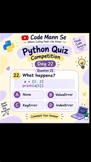 🐍 100 Days Python Quiz Challenge | Test Your Skills! | Code Mann Se