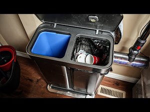 Dual garbage can with recycling and trash - Simplehuman