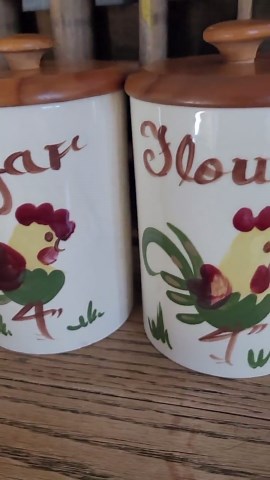 Vintage California Pottery Rooster Canisters – Hand-painted Farmhouse Kitchen Storage Set - Etsy