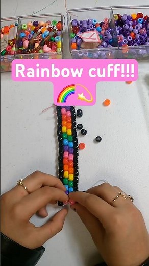 Flat Peyote Stitch Rainbow Cuff Tutorial | Colorful Beaded Cuff Design