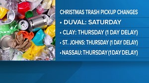 County-by-county: Changes to trash collection across First Coast due to Christmas