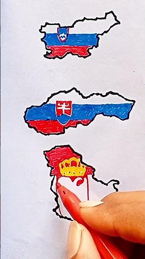 Draw Flag Map of Serbia 🇷🇸 #serbia
