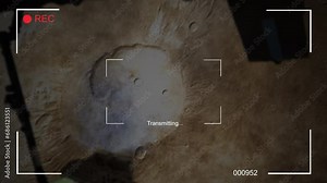 Space Shuttle Flying Low over Mars Atmosphere - Camera Recording Image Courtesy of NASA