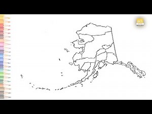 Alaska map outline with regions | How to draw Alaska map step by step | Map drawing | art janag