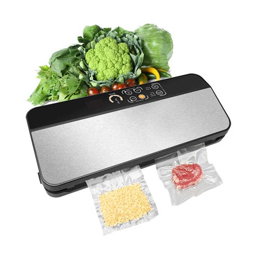 Commercial Automatic Mini Vacuum Sealer & Packaging Machine 80Kpa Max LCD Display Electric Roll Holder for Meat Jars Bags