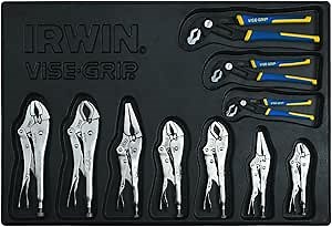 Irwin Tools 1837249 Vise-Grip 10 Piece Locking Plier-Groovelock Tray Set