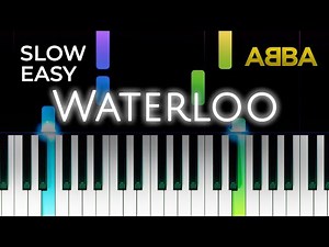 Abba - Waterloo - SLOW EASY Piano TUTORIAL by Piano Fun Play
