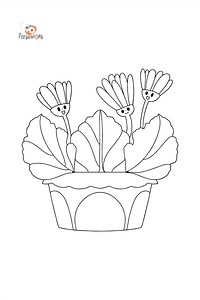 Primrose with eyes coloring page ♥ Online and Print for Free!
