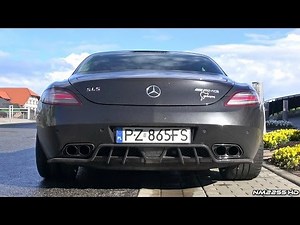 Mercedes SLS AMG with Akrapovic Exhaust LOUD Revs and Sound