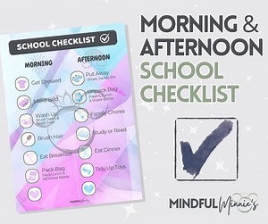 Kids School Checklist: Daily Routine, Morning & Afternoon (printable PDF Download) - Etsy Canada