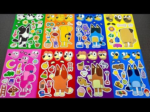 [Paper diy] Bluey & Bingo Super Sticker Activity Book 🐶💙 Paper DIY ASMR