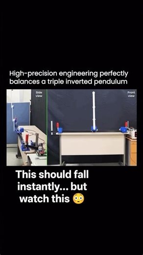 👉“This Should Fall… But It Doesn’t 😳 Triple Inverted Pendulum!” #engineering #youtubeshorts #viral
