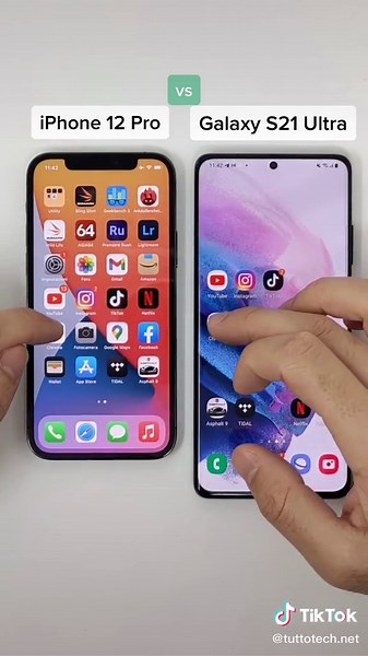 iPhone 12 Pro vs @samsung Galaxy S21 Ultra #tuttotech #techiteasy #tech #tips #iphone #iphone12pro #iphone12 #apple #samsung #galaxys21ultra #s21