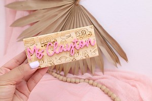 Personalized Teacher Eraser: Engraved Wood Whiteboard Eraser With 3D Name - Etsy