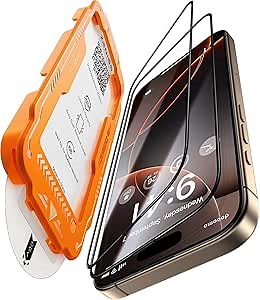 NeverBreak 9H+ Hardness for iPhone 16 Pro Max Screen Protector 12FT Military Grade Protection (Scratch, Shatter, Drop Resistance) Tempered Glass Full Edge Coverage 6.9" 2 Pack with De-Bubble Card