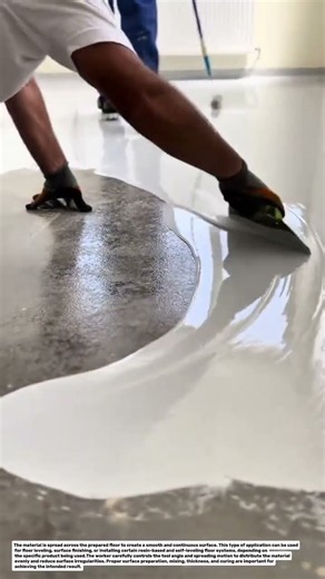 Applying Self-Leveling Floor Coating by Hand | Smooth Concrete Floor Finishing Technique.