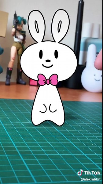 Playful Rabbit Animation on Desk