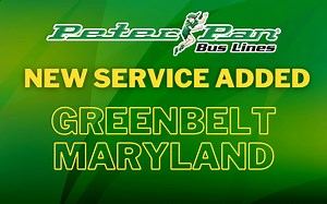 ⚠️ NEW SERVICE ADDED ⚠️ Starting on September 27th, Peter Pan will offer service to/from #GreenbeltMD - travel #EXPRESS to #WashingtonDC, #NYC or BEYOND! We're proud to continue to get you exactly where you need to be! Find schedules now at peterpanbus.com ! | Peter Pan Bus Lines