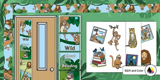 Wild About Reading Door Decorating Pack