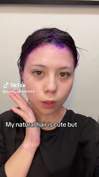 I’ll never dye my hair another color I used a different purple but still splat🫰🏼😝#purplehair #partiii #hazeleyes #fypシ