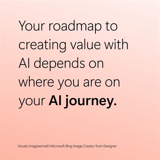 Where is your organization in its AI journey? We’ve identified five stages of AI readiness: 🔍 Exploring 🗓️ Planning ✏️ Implementing 📈 Scaling 🏆 Realizing Let us know in the comments which stage your organization is in. Build a plan for your organization to move forward using our AI Strategy Roadmap: http://msft.it/6184WapPA #AI #Cloud | Microsoft