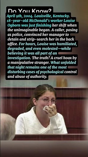 April 9th, 2004. Louisville, Kentucky.McDonald’s worker Louise Ogborn.