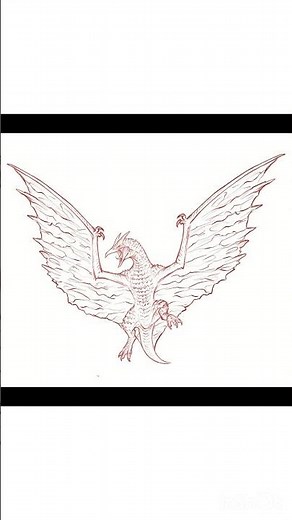 Speed Drawing Rodan 🌋 #shorts