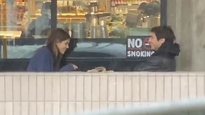 Kaia Gerber braves the rain to grab lunch with mystery man in LA