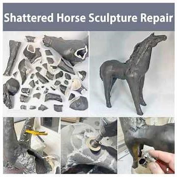 Shattered Stoneware Horse Sculpture Restoration | From Dozens of Pieces to Museum Finish