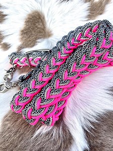 Crystal Rhinestone Barrel Reins - Bling Horse Rein - Sparkle Horse Tack - Loop Reins for Barrel Racing Roping - Cheetah USA - CUSTOM PATTERN - Etsy