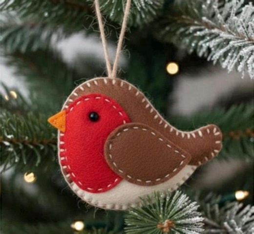 Beginner Robin Ornaments, Felt, Sewing Pattern, Tree, Christmas, cute, easy, tutorial, craft, diy, felt, bird, Holiday, gifts, kids, mobile - Etsy.de