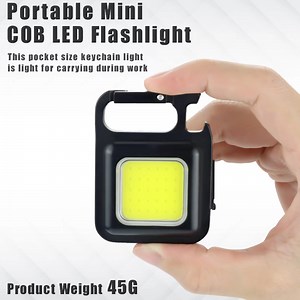 [Hot Item] Mini LED Torch Keychain Flash Light COB Rechargeable Keychain Flashlight