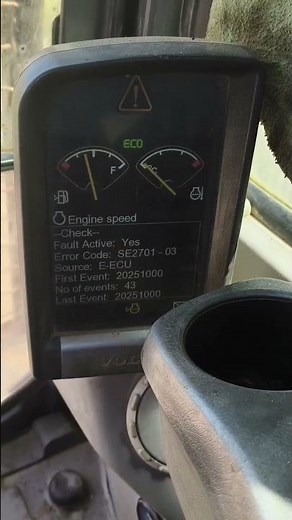 Volvo excavator engine speed sensor failure problem||Error code SE2701-03|Excavator starting problem